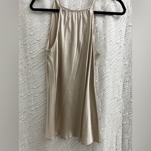 Michelle Farmer champagne silk charmeuse tank top